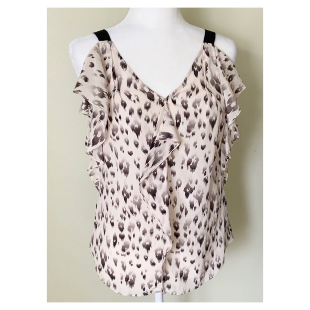 Rebecca Taylor 100% silk leopard print top size 2